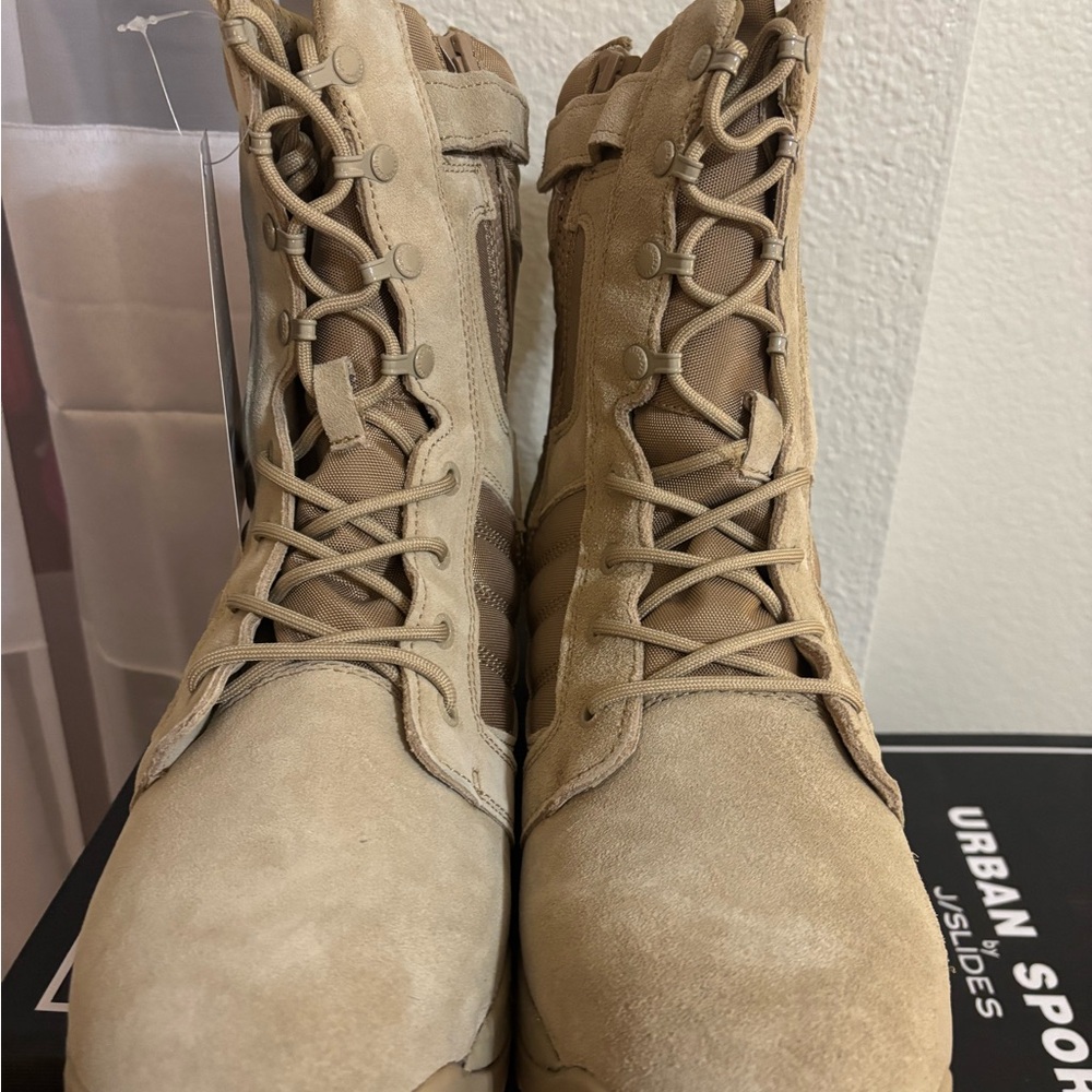 Men’s 8 inch side zipper rubber sole tactical boots - Picture 4 of 7